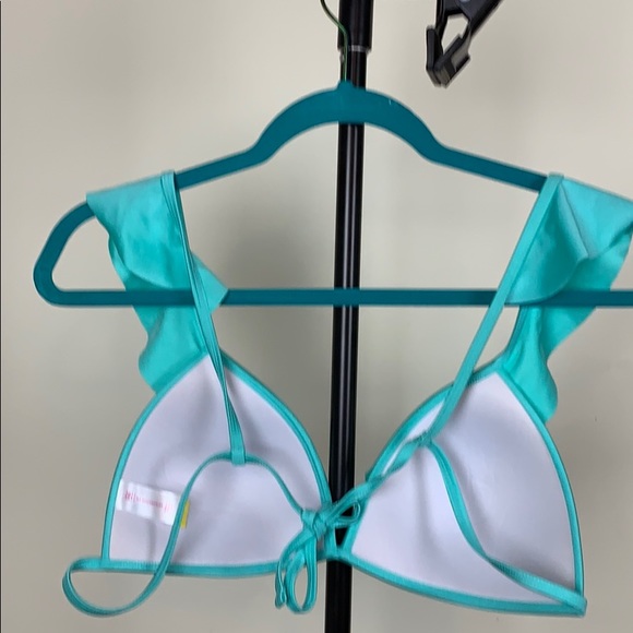 Sea foam green ruffled bikini top sz Large - Picture 3 of 4